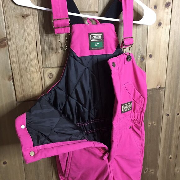 Schmidt Workwear For Kids Insulated Hot Pink Overalls Farm Barn Sz 4T - Picture 7 of 12